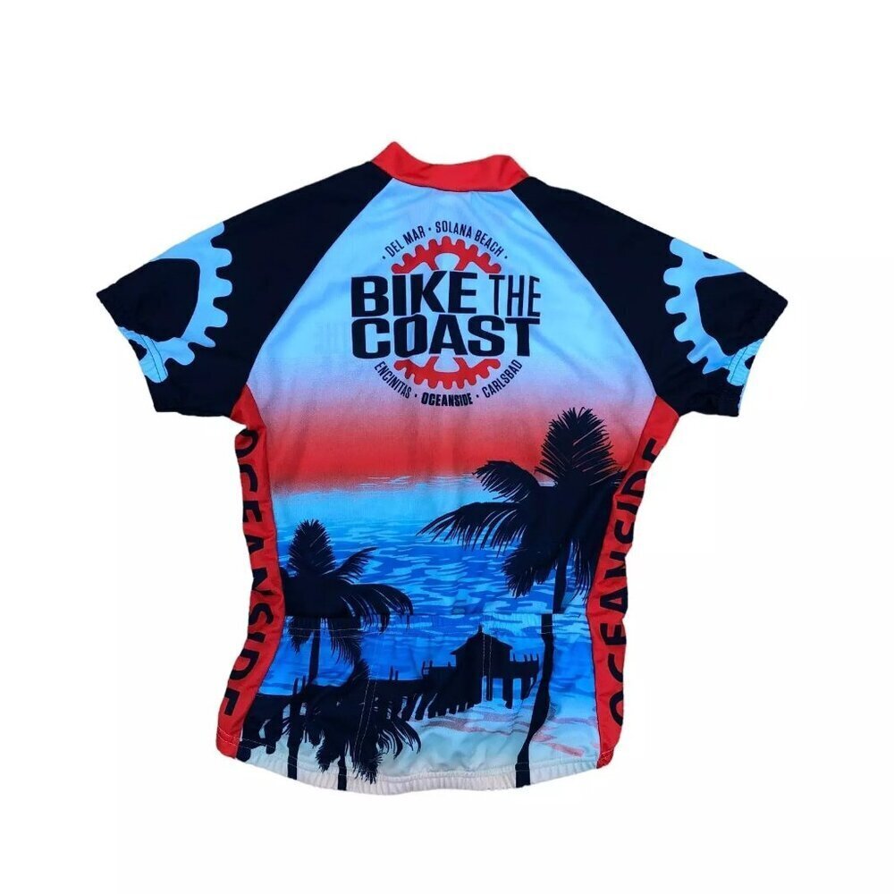 VTG WORLD JERSEYS Bike the Coast Cycling Jersey Women's LG Southern California‌